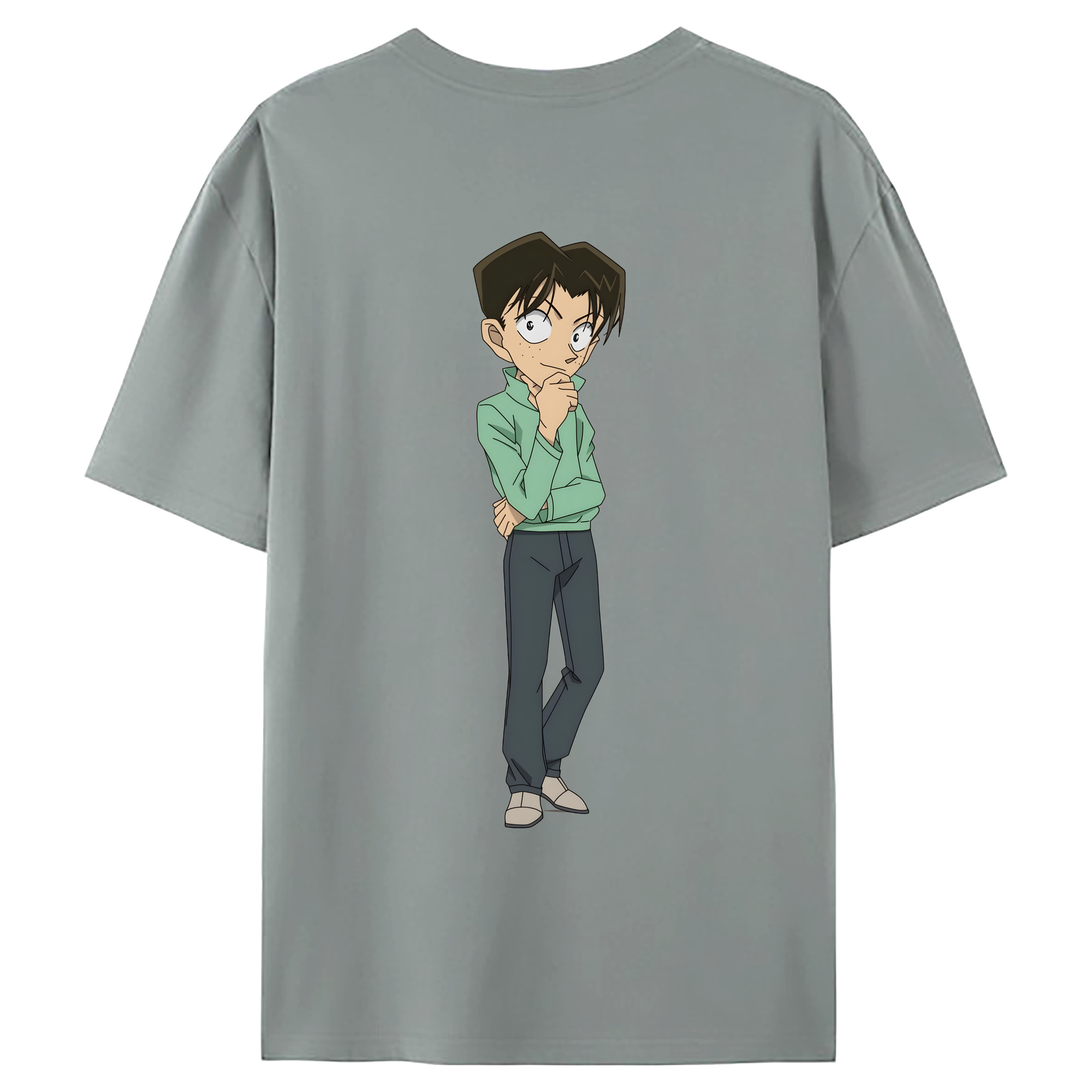 （画像用） 名探偵コナン 円谷 光彦 つぶらや みつひこ Detective Conan Mitch Tennyson 綿100％ メンズ半袖Tシャツ（バックプリント） 通気性